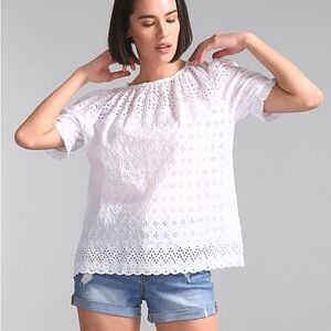 GAP White Eyelet Women's Top